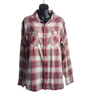 Tommy Bahama Men's Red White Plaid Long Sleeve Button Down Shirt Size Medium